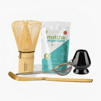 Set Pro Ritual: Matcha 50g + Chasen + Chashaku + Naoshi + Tamizador: Negro