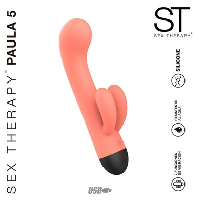 VIBRADOR DOBLE ESTIM, PAULA 5 USB