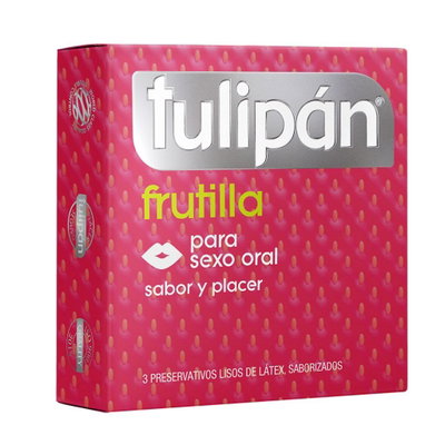 PRESERVATIVO TULIPAN FRUTILLA X3