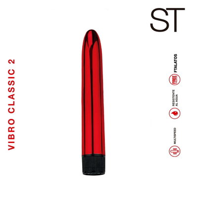 VIbrador CLASIC RED a pilas 14x2,7cm