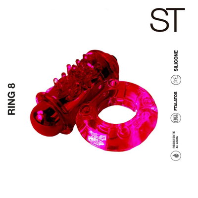 Anillo peneano vibrador RING 8 elastico a pilas
