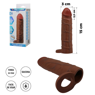 Funda de Pene Texturizada en TPR con Aro Escrotal de Estimulación