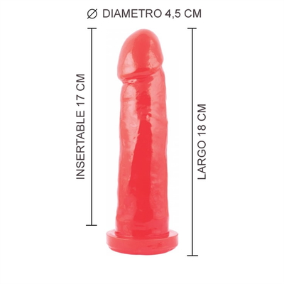 DILDO SUPER ROJO 18X4,5
