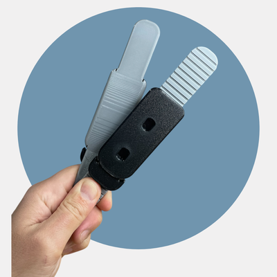 Encastre palmar moldeable para cubiertos adaptados – Ayuda técnica para alimentación