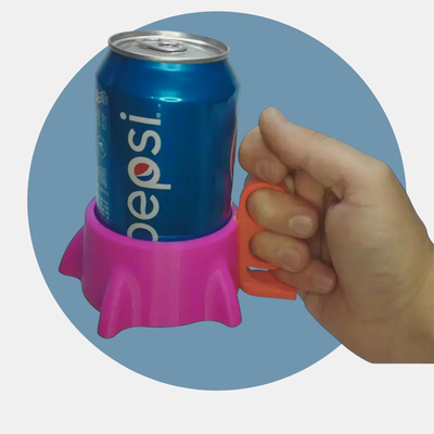 Base y abridor de latas – Estabilizador de lata con accesorio de apertura y agarre