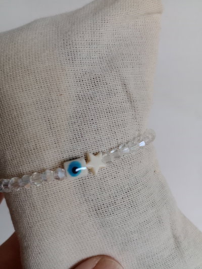 Pulsera Ojo y guia - cristales 