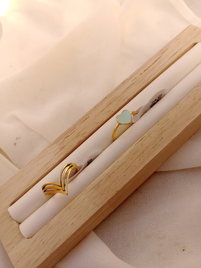 Anillos Lisboa acero dorado 