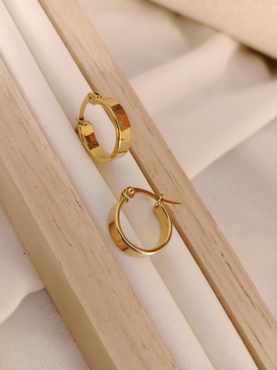 Argollas Milano acero dorado 
