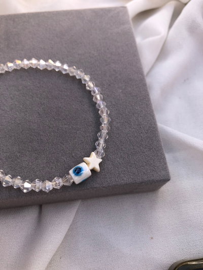 Pulsera Ojo y guia - cristales 