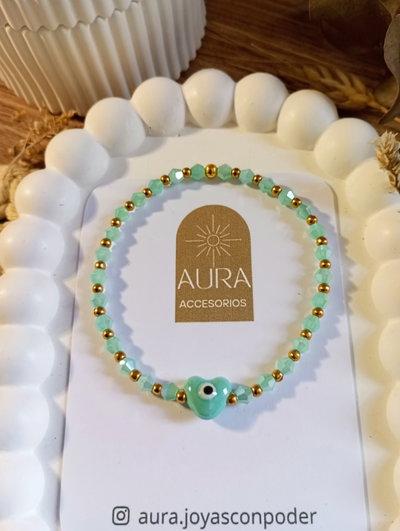 Pulsera Love | Cristal Aguamarina 