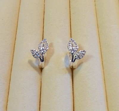 Argollitas Hojas con Piedras 