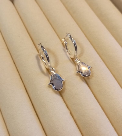 Aros Mano Hamsa | Acero Blanco 