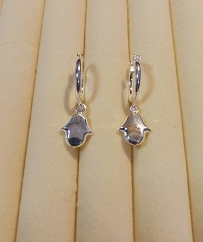 Aros Mano Hamsa | Acero Blanco 