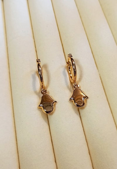 Aros Mano Hamsa | Acero Dorado 