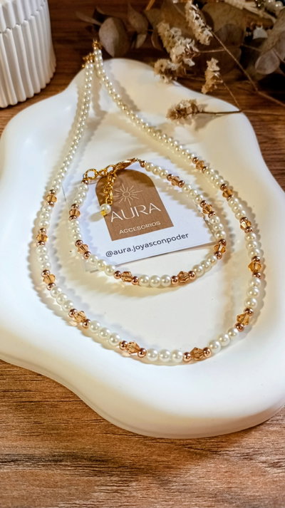 Conjunto Gold | Perlas & Cristales