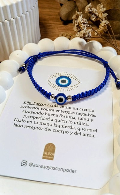 Pulsera de hilo Ojo Turco • Azul