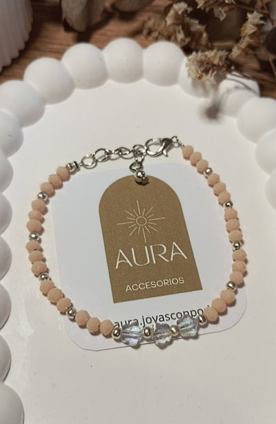 Pulsera Flor • Cristal Nude 