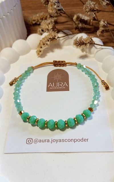 Pulsera Mix de Cristales Verdes