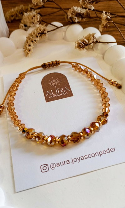 Pulsera Mix Cristales Dorados