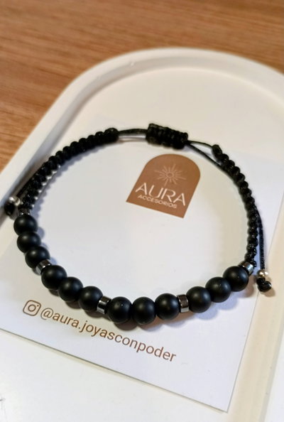 Pulsera Ónix y Hematite 