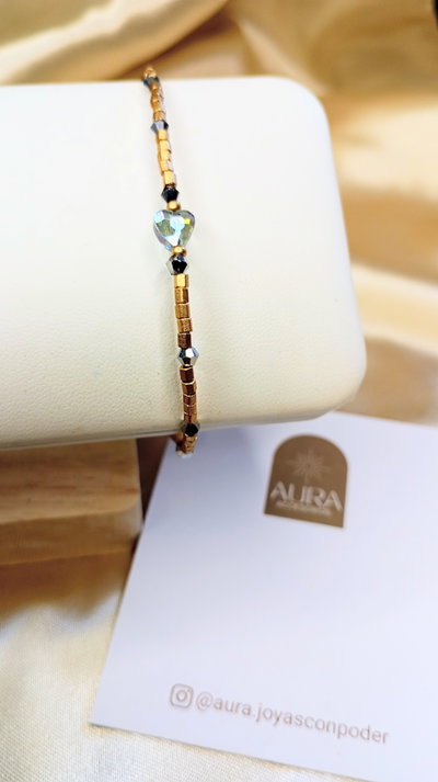 Pulsera Corazón Cristal 