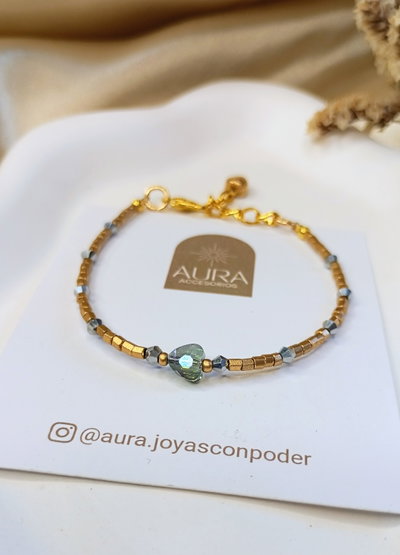Pulsera Corazón Cristal 