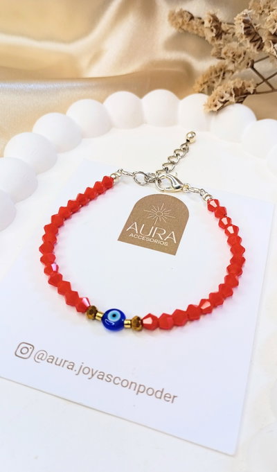Pulsera Cristal • Ojo Turco 