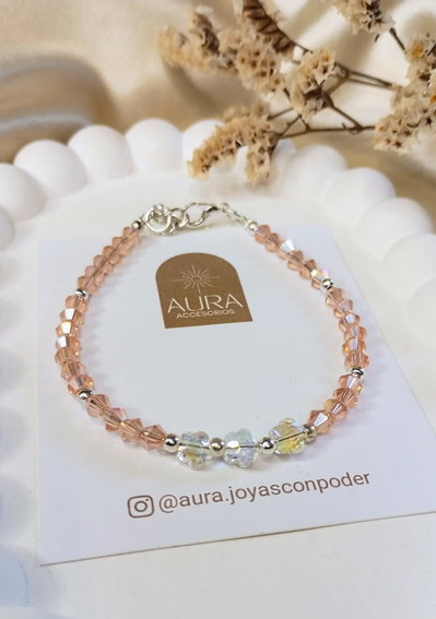 Pulsera•  Flores de Cristal 