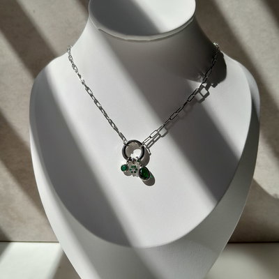 Collar Cham Cristal Verde 💚 