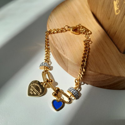 Pulsera Blue Amour Dorada 