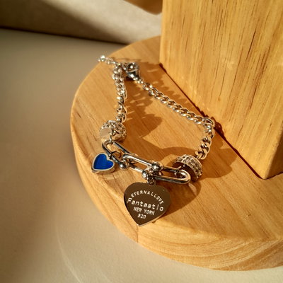 Pulsera Blue Amour Plateado 