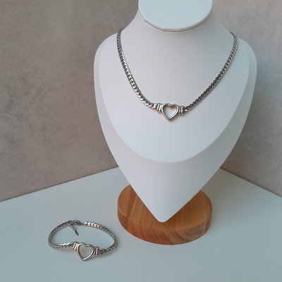Conjunto Corazón Plateado 