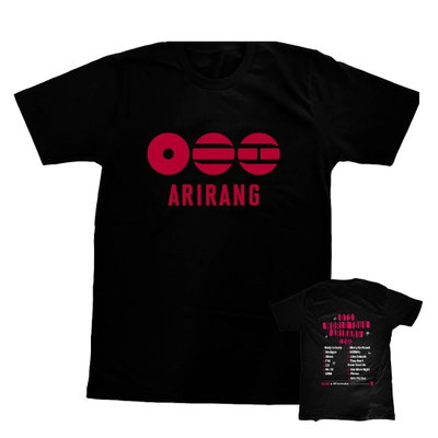 Remera BTS Arirang Tracklist (frente y dorso)