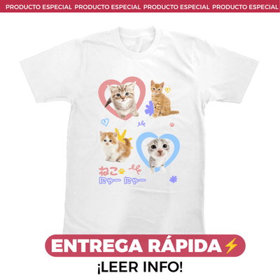 ENTREGA RÁPIDA - Remera Gatitos
