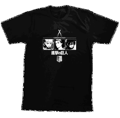 Remera Eren, Mikasa y Armin - Attack On Titan