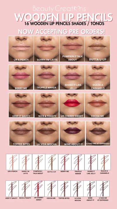BEAUTY CREATIONS- WOODEN LIP PENCILS