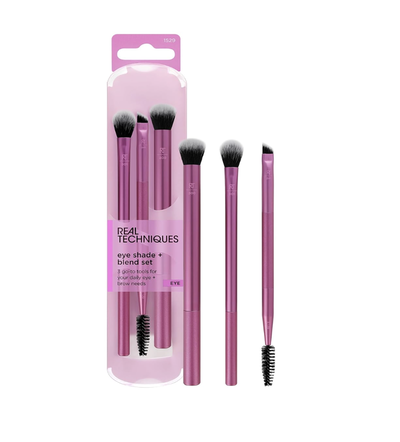 Real Techniques, Set de sombras para ojos y brochas para difuminar, 3 piezas