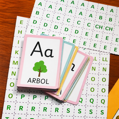 Abecedario Plastificado 10x7 cm con Llavero