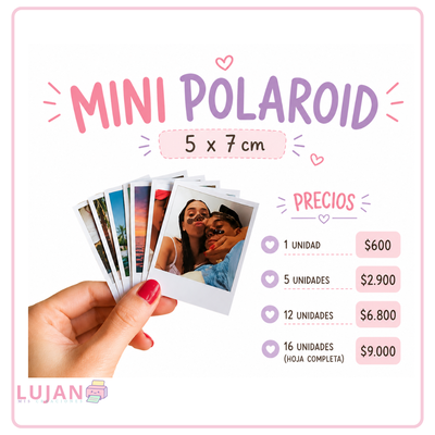 Fotos Personalizadas | Mini Polaroid 5 × 7 cm