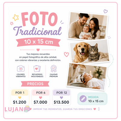 Fotos Personalizadas | Foto Tradicional  10 × 15 cm