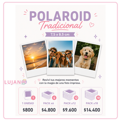 Fotos Personalizadas | Polaroid Tradicional  7,7 × 8,5 cm