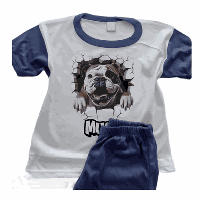 Pijamas de Perro Bulldog Inglés Personalizando su Nombre - 6404