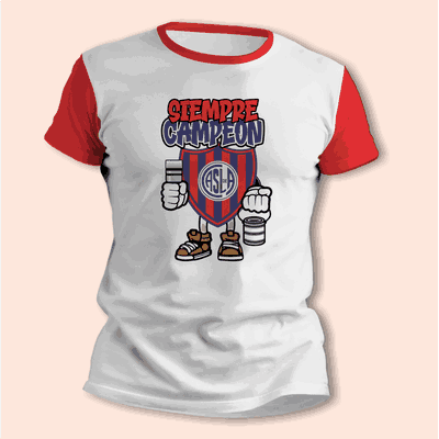 Remeras San Lorenzo Siempre Campeón de Futbol - 9001