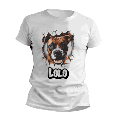 Remeras Perrito Boxer Personalizando su Nombre - 6402