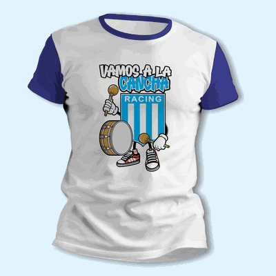Remeras Racing Club Vamos a la Cancha de Futbol - 9003