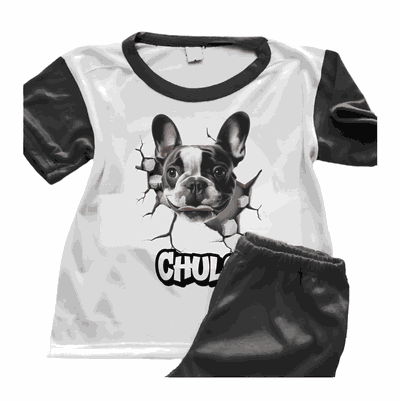 Pijamas de Perro Bulldog Francés Personalizando su Nombre - 6403