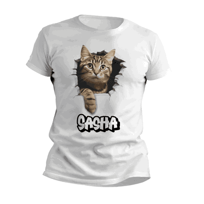 Remeras de Cat con su Nombre Personalizado 3D - 6307