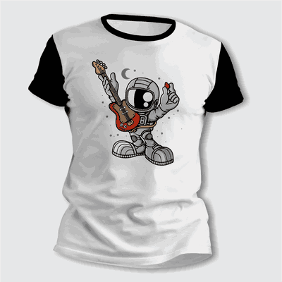Remeras Rockeras Astronauta con Guitarra - Envío a todo el País - 0923