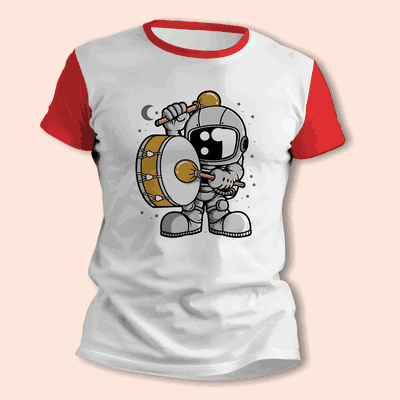 Remeras con Astronauta Tocando el Bombo - Envío a todo el País - 0938