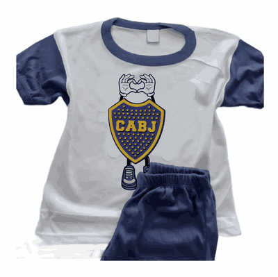 Pijamas con Corazón con Escudo Boca Juniors  - Infantiles y Adultos - 9032